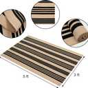 Tiveney Farmhouse 3x5 Outdoor Rug, Black and Khaki Striped Rugs Washable, Cotton Woven Reversible Front Porch Rug, Layered Doormats Carpet for Entryway Outdoor Entrance Front Door Porch Patio Decor