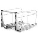 Pull Out Trash Can Under Cabinet with Push to Open Slides, Insputer Heavy Duty Under Sink Garbage Can Kit for Kitchen, Laundry, Not Included Bin, Requires 15" W X 18" D Cabinet