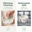 Ceramics Raised Slow Feeder Cat Bowl, Ceramic Elevated and Titled Food Bowl Small Dogs Slow Feeder, Flower Shaped Cute Cat Dish for Dry and Wet Food (Beige, 5.7")