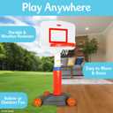 Fisher-Price Grow-to-Pro Basketball Hoop for Toddlers & Kids - Adjustable Height Indoor/Outdoor Play Set with Ball, 18 Months - 5 Year