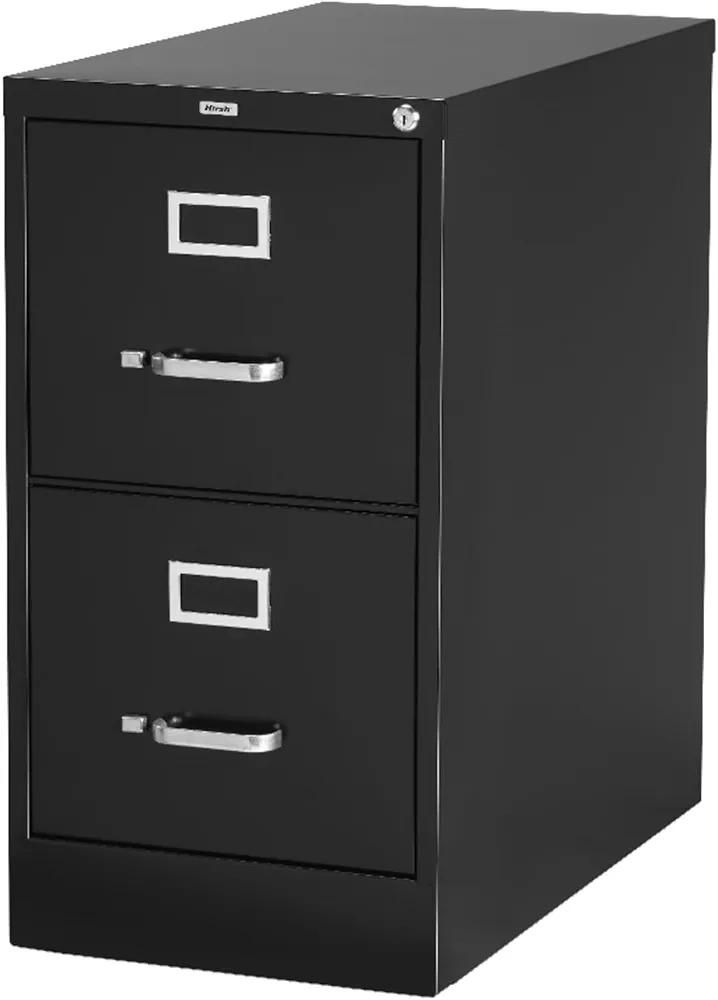 Lorell Fortress Locking Metal File Cabinet, 2-Drawer, 22" x 15" x 28.4", Black