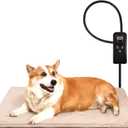 Niubya Pet Heating Pad for Dogs and Cats, Adjustable Temperature and Waterproof Pet Heated Mat with Timer, Electric Heating Pet Bed with Chew Resistant Cord and Soft Washable Cover, 24" x 18"