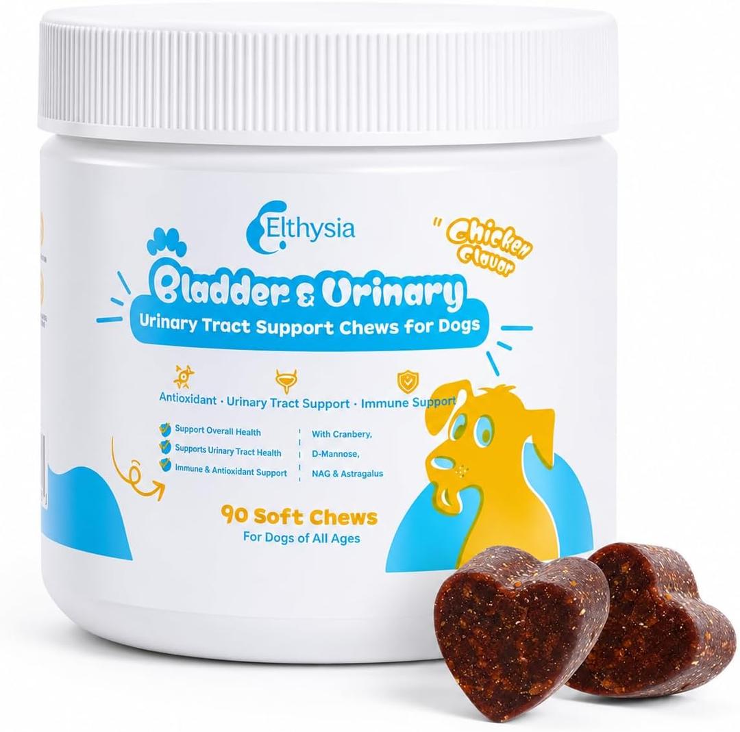 Cranberry for Dogs - D-Mannose Urinary Tract Support Supplement, 90 Soft Chews for Bladder Health & UTI Prevention