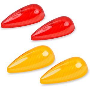4Pcs Teardrop Marker Lights Lenses Compatible with Airstream,Shasta,and other vintage travel trailers,For Pathfinder #662 teardrop marker lights,ONLY Includes Lights Lens Cover(2 Red,2 Amber)