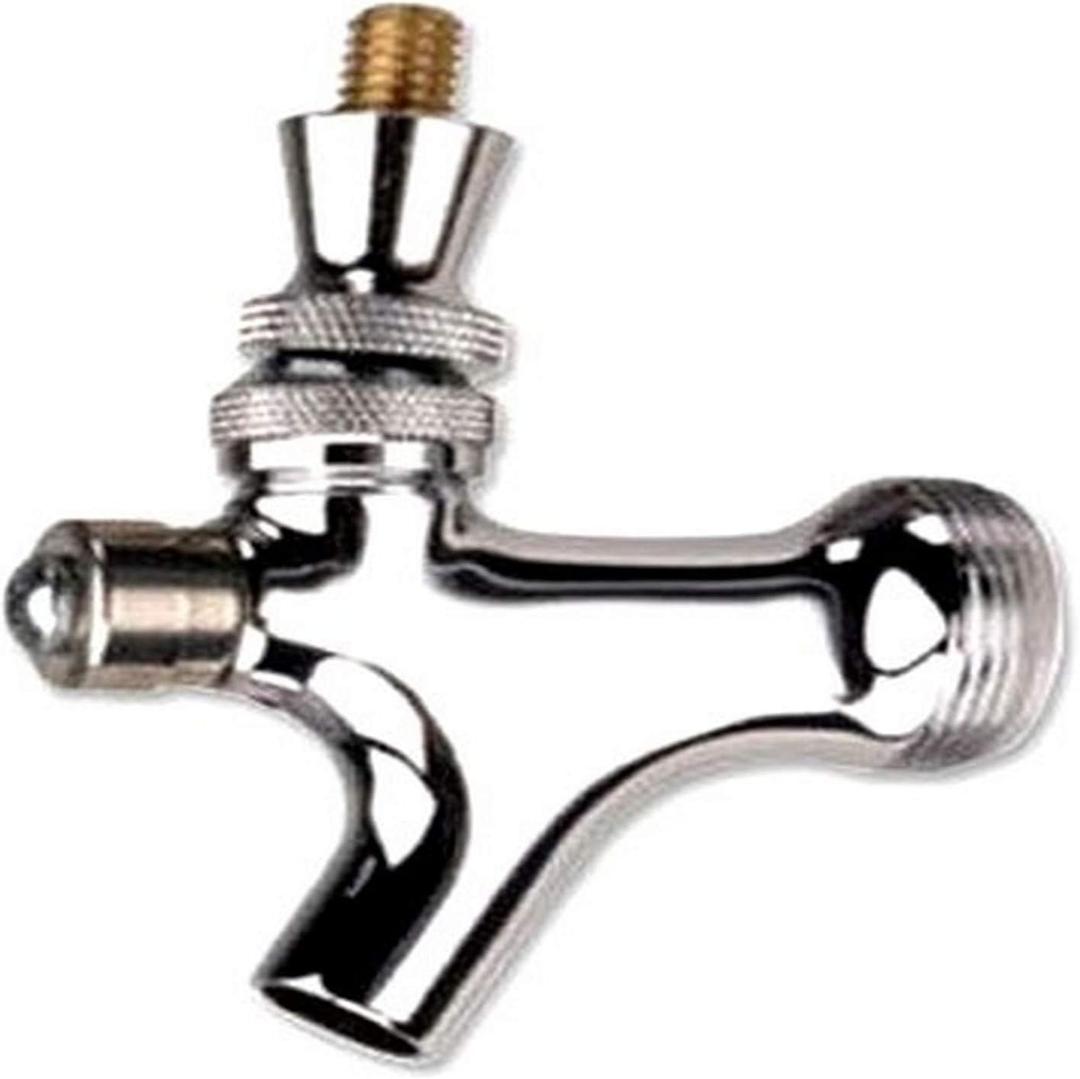 Draft Warehouse Self Closing Chrome Beer Faucet with Brass Lever