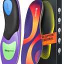 Professional Medium Arch Support Shoe Inserts, Over 230+ lbs Plantar Fasciitis Insoles for Women and Men, Flat Feet Orthotics Insert Athletic Shoe Insole