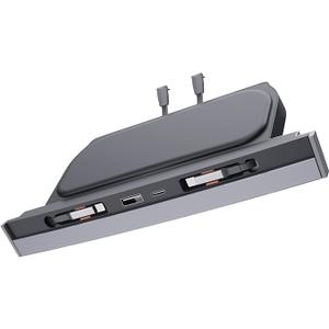 USB Docking Hub for Tesla Model 3/Y Waterproof - Fast Charger for Model Y/3 Accessories 2024 2023 2022 2021 4Ports Retractable Docking Station, 2 Type-C Fast Charging Cables (Not Fit Model 3 2024)