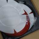 vicrays Ceramic Dinner Plates Set, 10.5 Inch, Set of 6, Round, Microwave, Oven, Dishwasher Safe, Porcelain Fluted Suitable for Steak, Pasta, Pizza, Home, Party, Restaurant (Cherry Red)