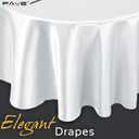 FAVE 8 Pack 120 Inch White Round Tablecloth, 6FT Washable Table Cover