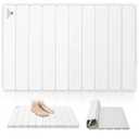 Stone Bath Mat for Water Absorption, Foldable Diatomite Stone Mat, Non-Slip & Quick-Drying White Square Bath Mat with Modern Minimalist Style, Easy to Clean, for Bathroom/Kitchen/Hallway, 
Size	1'11" (Round)