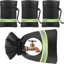 Outdoor Faucet Covers for Winter Freeze Protection, 4 Pack 9" H x 5.9" W Outside Hose Bib Covers for Winter, Thickened Reflective Pipe Wrap Insulation Socks with 420D Waterproof Oxford Fabric