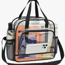 Paxiland Clear Bag for Stadium Events 12x6x12, Clear Tote Bag with Front Pocket and Detachable Strap for Sports Concert Work