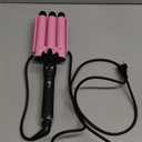 3 Barrel Curling Iron Hair Crimper: Birthday Gifts for Women Aleath Dual Voltage Adjustable Temperature Three Barrels Hair Waver - Ceramic 1 inch Curler Wand (Pink)
