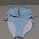 Blooming Jelly Women Sexy Bikini Set Two Piece Swimsuit String Bathing Suit Beach Outfits Light blue M