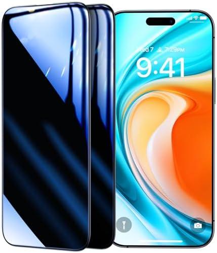 TORRAS Stealth for iPhone 15 Pro Max Privacy Screen Protector with High Definition Durable&Tough 9H Tempered Glass for iPhone 15 Pro Max Screen Protector [Anti-Spy] Easy Installation, 2-Pack, 6.7"