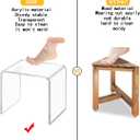 Acrylic 15 Inch Small Stool, Clear Acrylic Step Stool for Kids and Adults, Water-Resistant Shower Stool, Modern Bathroom Stool, 200 lbs Weight Capacity