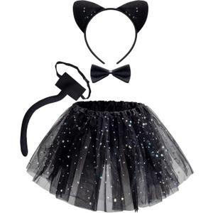 Spooktacular Creations Cat Pig Leopard Costume Set with Tutu, Animals Headband Collar and Tail, Cosplay Accessory Kids