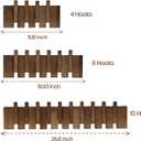 26.8" Wooden Piano Key Coat Rack Wall Mounted, 10 Hooks Natural Walnut Wall Coat Rack, Wall Mounted Coat Rack for Hanging Coats/Hats/Keys/Towels/Bags