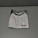 LilyCoco Women's Raglan Sleeve Tops Baby Crop Tees Color Block Crew Neck T Shirt, Size S, White