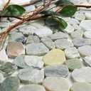 Green Sliced Stone Pebble Mosaic Tile, 12" x 12" Stone Pebble Backplash for Bathroom Kitchen Shower Floors and Wall Decor and Outdoor Areas, Pack of 5