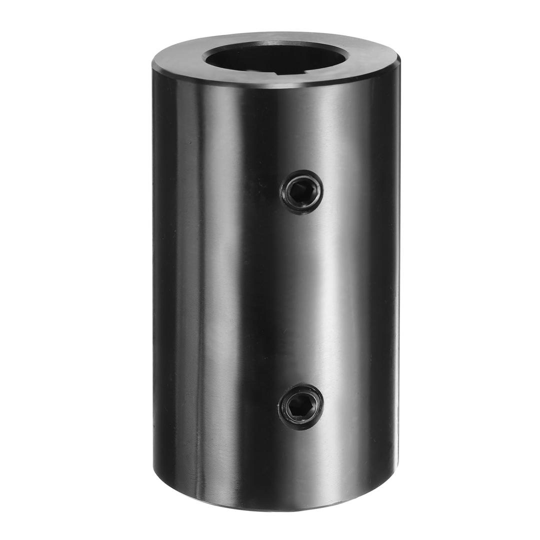 uxcell Shaft Coupling, 1-1/4" Bore 2-1/4" OD 4" Length Black Oxide Plated ASTM1045 Steel Rigid Coupling for 3D Printers Motor Wheel(2 Set Screws)