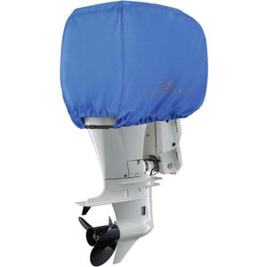 Explore Land Outboard Motor Cover - Waterproof and Fade Resistant 600D Heavy Duty Boat Engine Hood Covers - Fit for Motor 115-225 HP, Blue