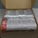 100 Pcs Valentine's Day Square Baking Pans with Lids 10oz Aluminum Foil Cupcake Brownie Disposable Baking Cups Individual Tin Dessert Containers(Heart,Red)