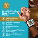 Homedics 700 Series Wrist Cuff Blood Pressure Monitor for Home Use, One-Touch Operation, Accurate Results, 2 Users, with Bluetooth Wireless Technology to The Homedics Health App (Smart)