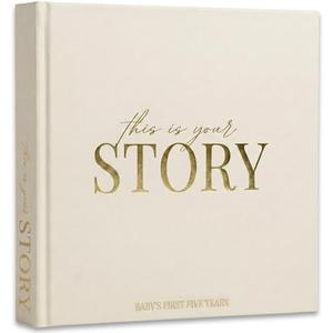 Baby Memory Book & Baby Keepsake Book to Record Baby's Milestones and Photos for Newborn Girl or Newborn Boy, Gender Neutral, Scrapbook Album, First 5 Year Journal Includes Stickers & Keepsake Box