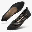hash bubbie Women's Flats Shoes Women Comfortable Dress Shoes Black Pointed Toe Flats Ballet Mesh Knit Flat Dressy Slip on Business Casual Shoes for Women Size 6
