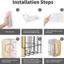 2 Pack Grocery Bag Holder, Wall Mount Bag Holder for Plastic Bags for Grocery Shopping Garbage Trash Bag Organizer with Bamboo Top for Kitchen, Pantry, Under Sink and Garage, Black