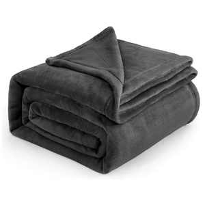Bedsure GentleSoft Fleece Blankets Queen Size Dark Grey - Bed Blanket Soft Lightweight Plush Fuzzy Cozy Luxury Microfiber, 90x90 inches