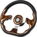 12.5" D-Shaped Boat Steering Wheel with 3/4 Tapered Shaft, Wood Grain Axle Marine Steering Wheel for Seastar and Verad, etc. for Marine Boats, Vessels, Yacht, Pontoon Boat