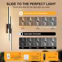 Benkut Modern LED Wall Sconce Black Remote Wall Light Fixtures for Bathroom, Dimmable Vanity Light Indoor LED Remote Wall Sconce for Living Dining Room Bedside Bedroom (3000-6500K 35.4inch)