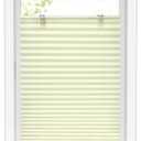 LazBlinds Tool-Free Cordless Pleated Shades with Suction Cups Light Filtering Top Down Bottom Up Pleated Blinds for Window Size 48" W x 64" H, Cream