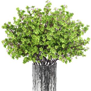 Babys Breath Artificial Flowers, 16 Bundles Green Real Touch Fake Flowers Silk Flowers Bulk for Vase Home Office Wedding Spring Indoor Outdoor Centerpiece Table Party Decorations (16 Bundles, Green)