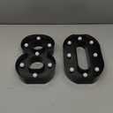 Pooqla Decorative Led Light Up Number Letters, Black Plastic Marquee Number Lights Sign for 80th Birthday Party Wedding Decor Battery Operated Black Decoration 80 (8.86 in)