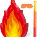 Pasimy Fire Piata with Blindfold and Stick Campfire Piata Bundle for Fireman Camping Red Flame Firetruck Theme Birthday Baby Shower Firefighter Party Decorations Game Supplies, 16.14 x 12.20 Inch