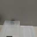 4 Pack 10QT Clear Plastic Storage Bins with Lids Stackable Storage Box for Crafts, Supplies Clear File Box Plastic Container Bins for Organizing (Large)