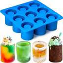 Sidosir Shot Glass Candy Mold Silicone, 9-Cavity Round Silicone Molds for Fat Bombs, Chocolate, Shot Glass Ice Molds for Freezer (Regular)