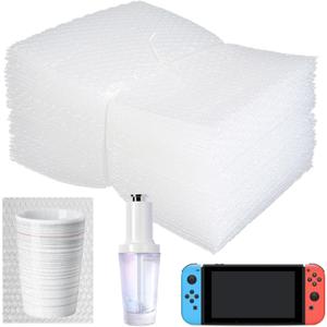 50 Pcs Clear Bubble Out Bag 6x10Inch Clear Bubble Pouches Wrap for Packing, Double Walled Cushioning Bags for Moving, Shopping and Extra Protecting Fragile Item