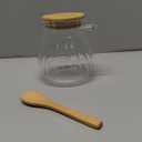 15oz Sugar Container with Bamboo Lid and Spoon,Sugar Bowl Glass Jar for Coffee Bar Accessories Coffee Canister Kitchen Decor (Medium)