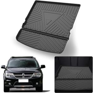 Cargo Liner for 2021 Journey - Black TPO All Weather Heavy Duty Waterproof Rear Cargo Tray Trunk Floor Mat Protector Compatible with 2009-2019 2020 2021 Dodge Journey