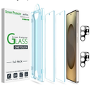 amFilm AutoAlignment OneTouch for Samsung Galaxy S25 Ultra 6.9" Screen Protector + Camera Lens Protector, Tempered Glass, 30 seconds Installation, Bubble Free, Case Friendly, AntiScratch [2+2 Pack]