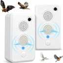 Upgraded Ultrasonic Bird Repellent Devices Outdoor & Bat Deterrent Rechargeable Woodpecker Deterrent for House Pigeon Repellent to Keep Birds Bats Out of Attic Porch Balconies Indoor,2Pack