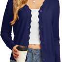 GRECERELLE Women's Long Sleeve V-Neck Button Down Cardigan Knit Shrugs Sweater (3X-Large)