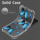 Case for Galaxy M55 Case/Samsung M55 5G/Galaxy C55 5G/Galaxy F55 5G SM-M556B Cute Case, Clear Flexible Bumper TPU Soft Rubber Silicone Cover Phone Case for Samsung Galaxy M55 Blue Butterfly
