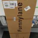 Furnnylane 5 Panel Short Room Divider Screen, Beige Freestanding Partition, Small Bamboo Panel Divider for Room Seperation, 3.95 FT Tall