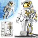 Space Astronaut Building Block for Boy 12+, Astronaut Building Block Set Flexible Space Explorer Toy with Display Stand, Cool Spaceman Building Set for Adults, 966Pcs