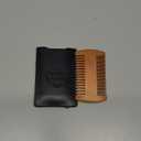 Wooden Beard Comb & Case, Dual Action Fine & Coarse Teeth, Perfect for use with Balms and Oils, Top Pocket Comb for Beards & Mustaches by Viking Revolution